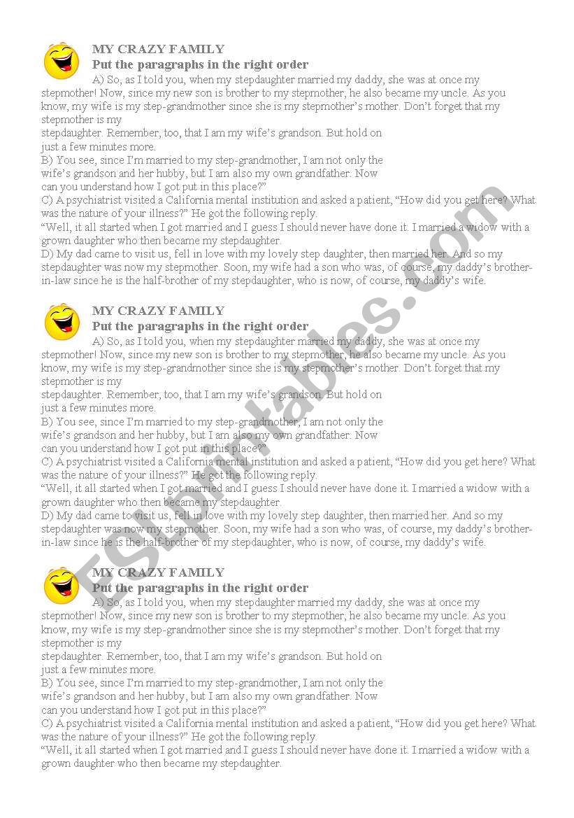 Family words worksheet