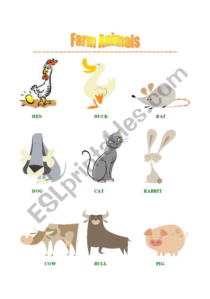 Farm animals worksheet