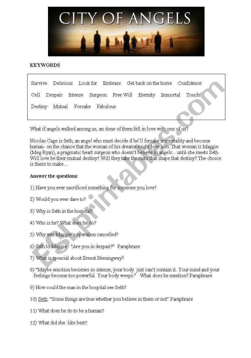 DVD Questions - City of Angels