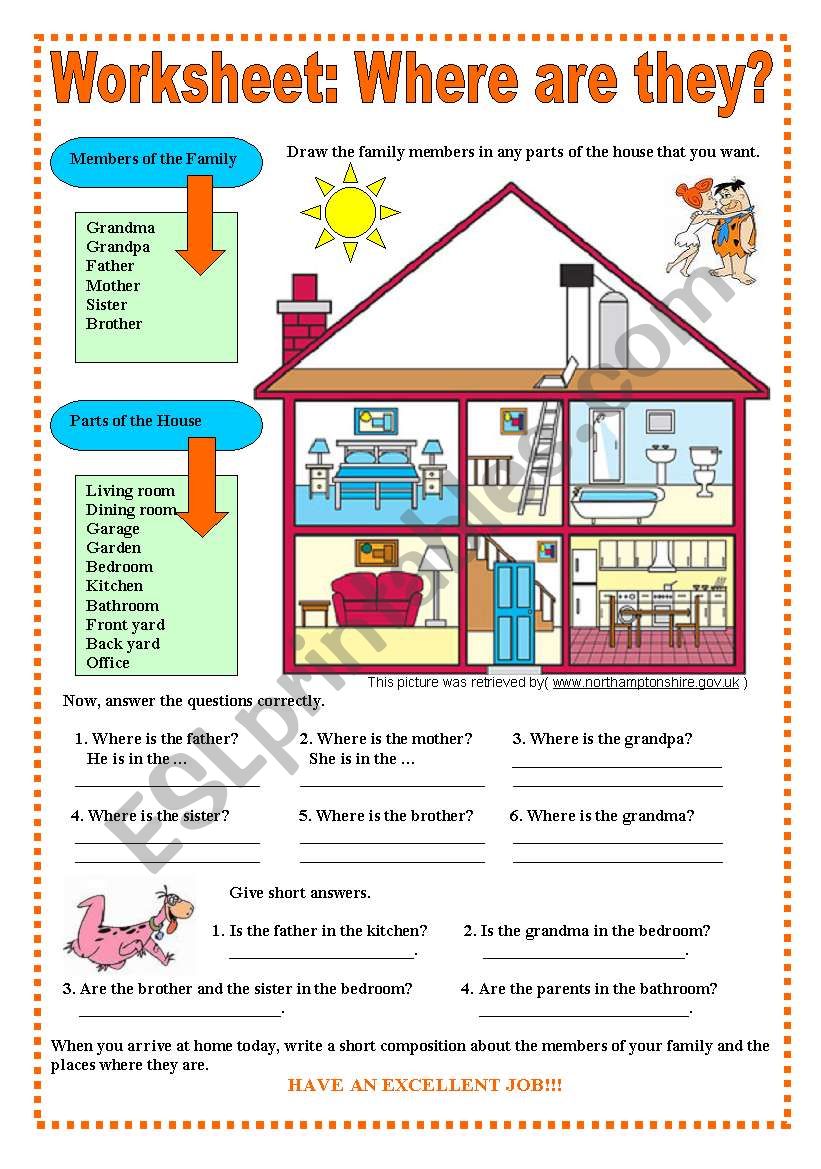 Where are they?  worksheet