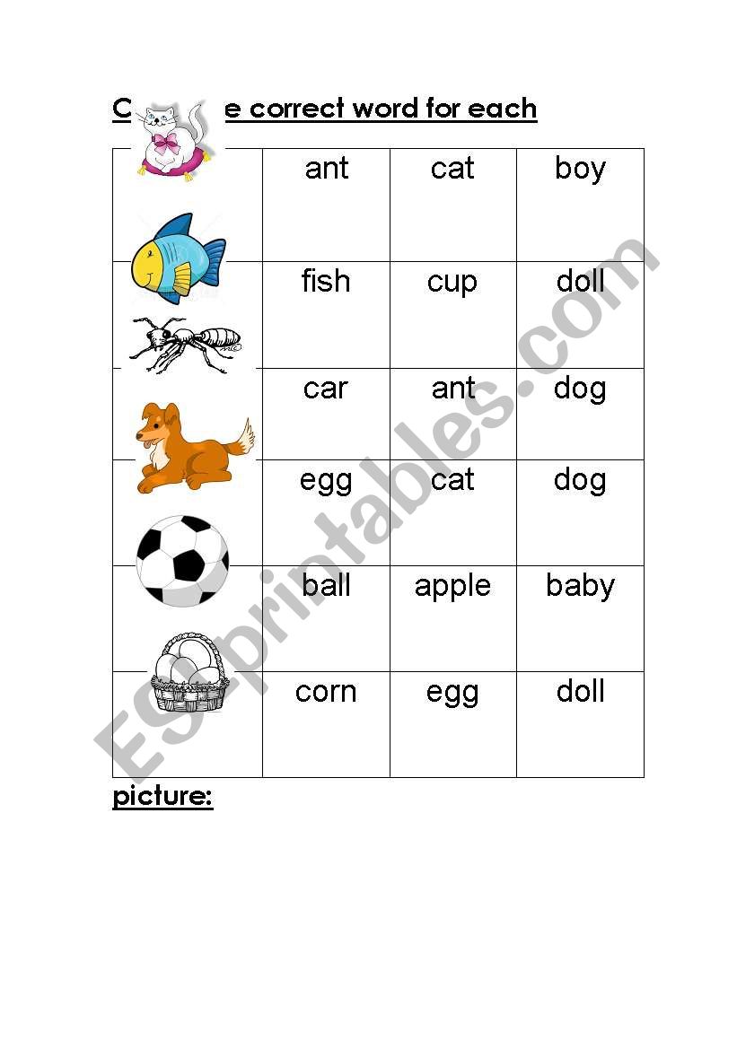kids vocabulary worksheet