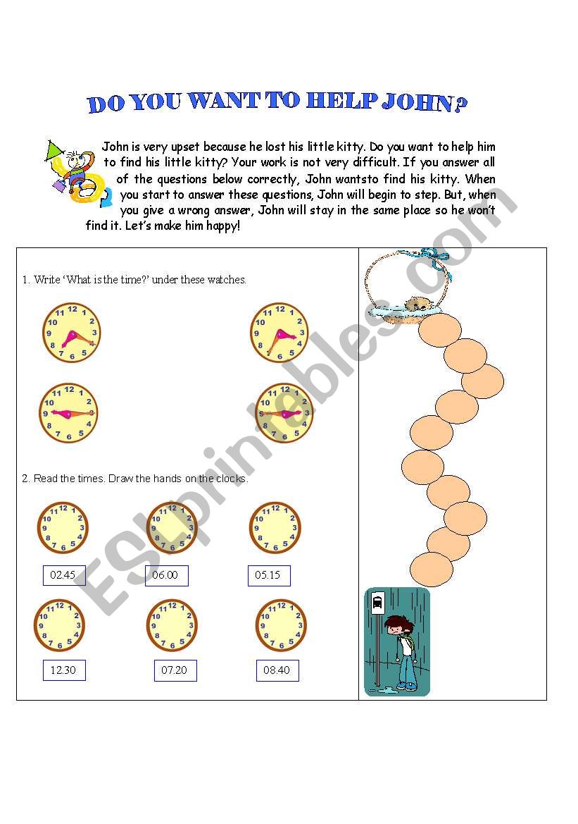 telling time worksheet