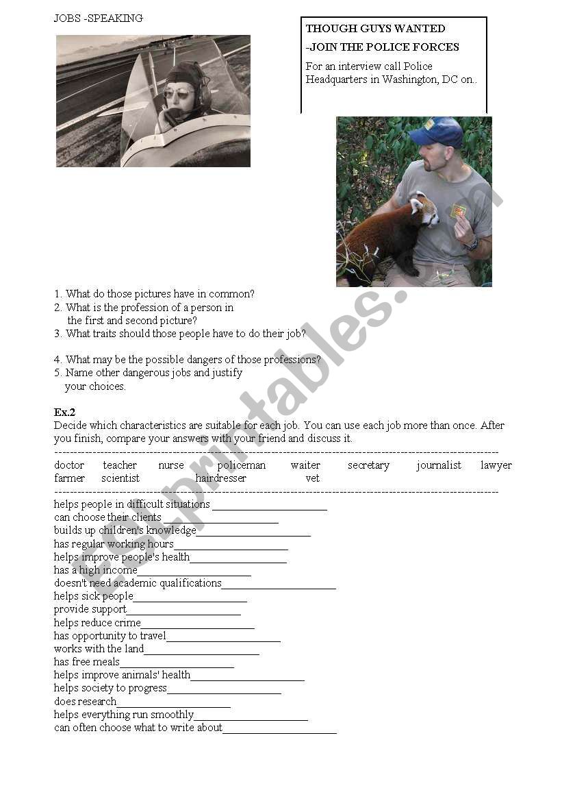JOBS worksheet
