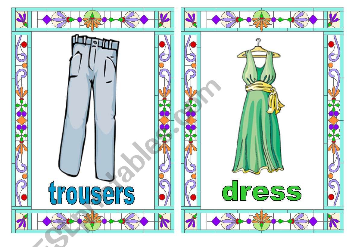 Flashcards 4/5  trousers - dress