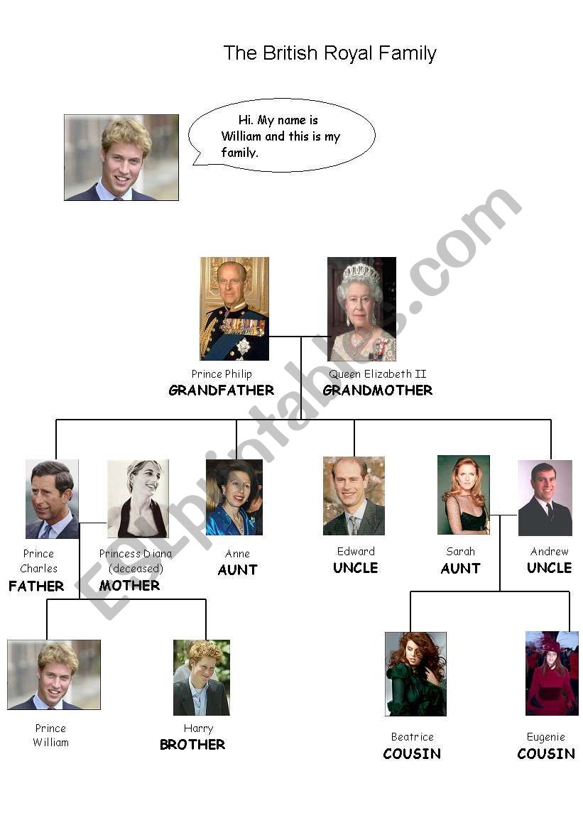 The British Royal Family worksheet