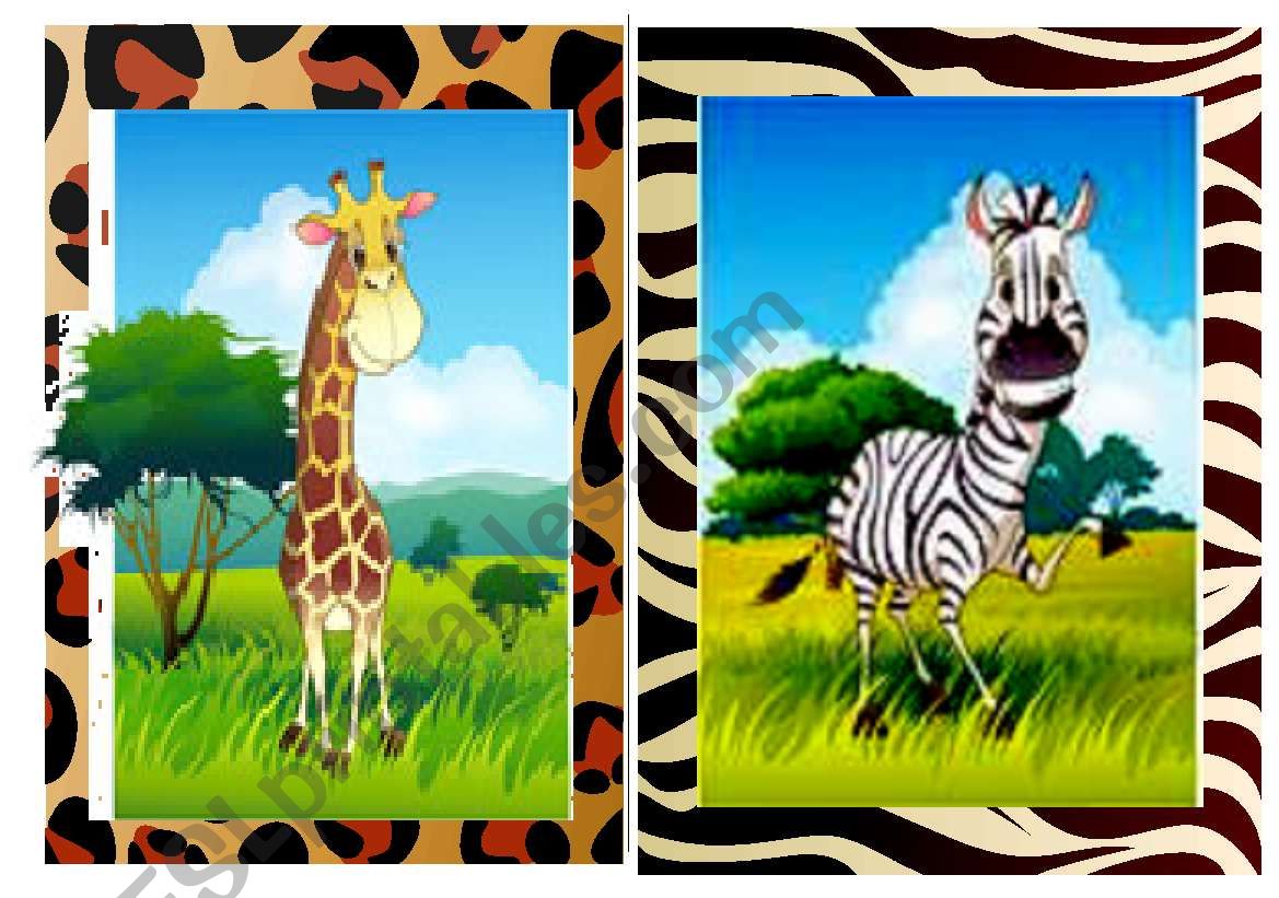 Flashcards Wild Animals 1/2  worksheet