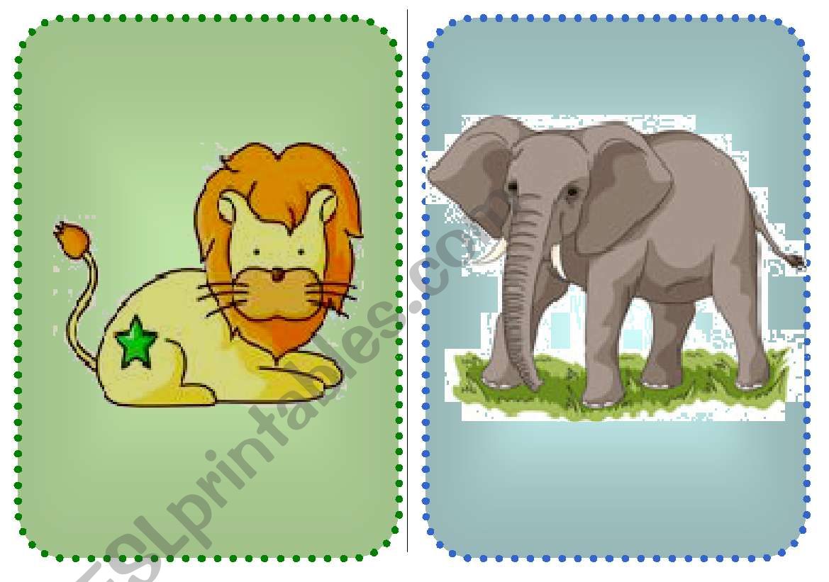 Flashcards Wild Animals 2/2  worksheet