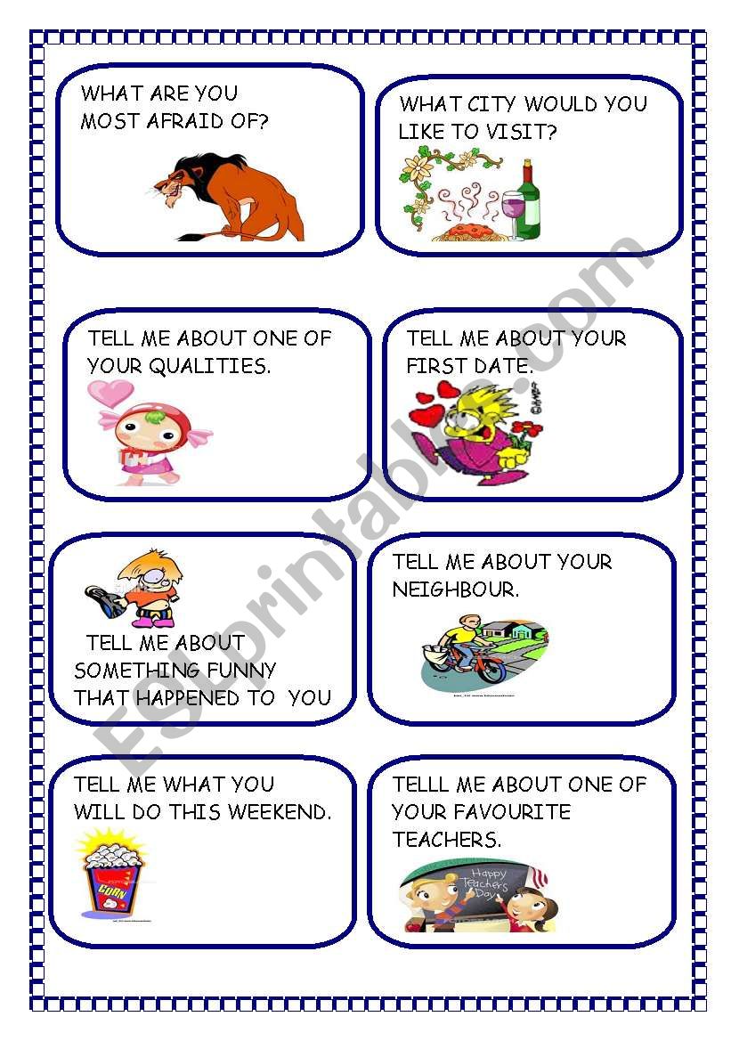 CONVERSATION CARDS worksheet