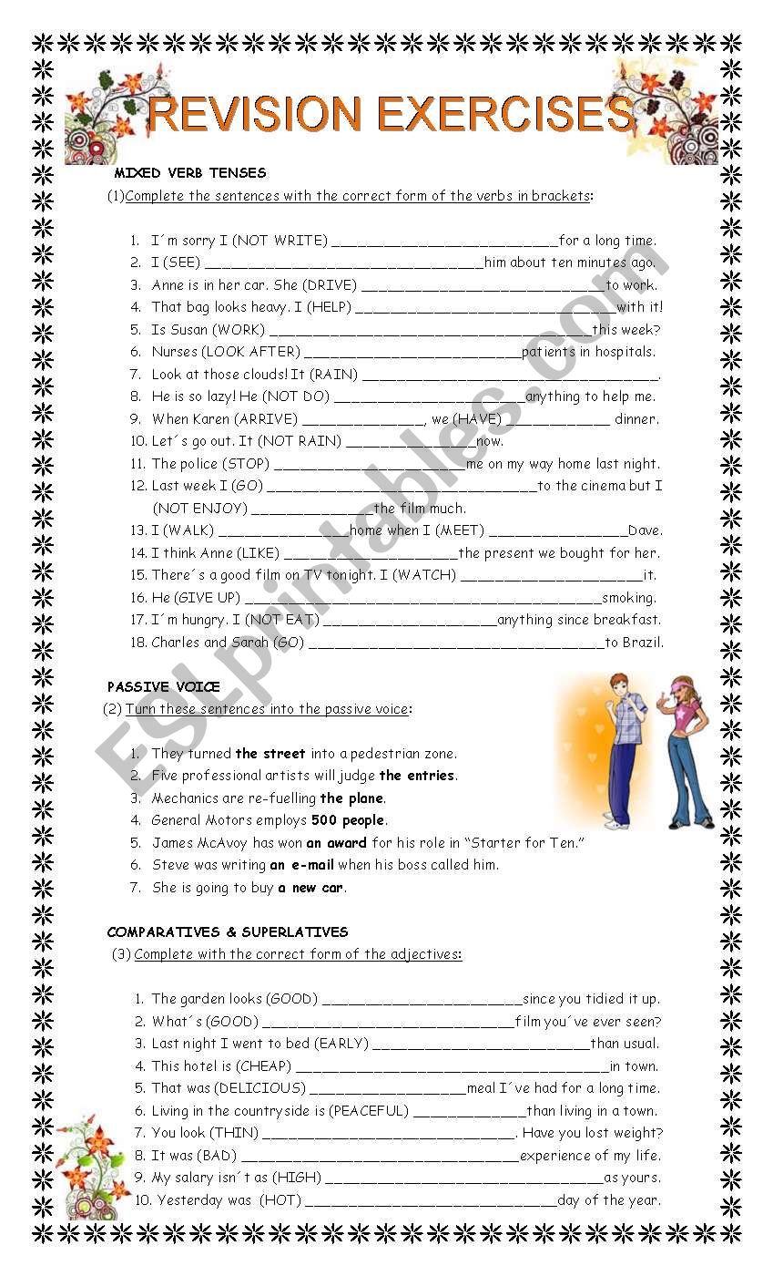 grammar revision worksheet