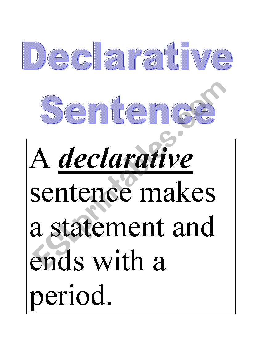 4 types of sentences posters worksheet