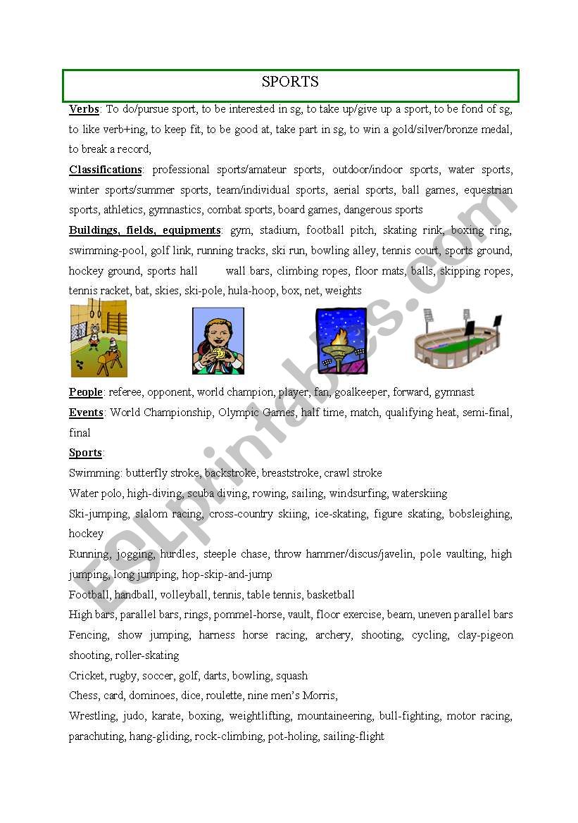 Sports- Phrases worksheet