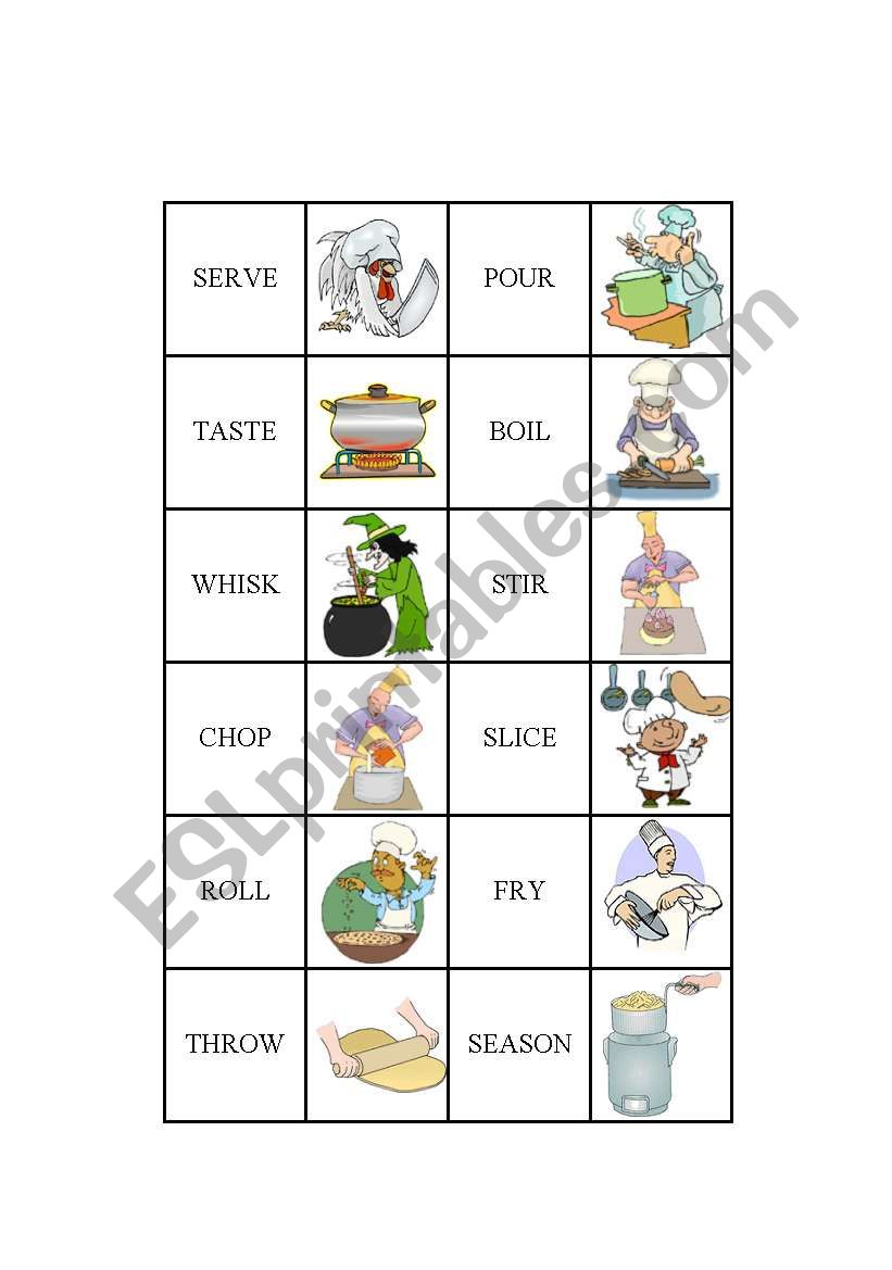 COOK -VERBS   DOMINO   2nd part  (you need the 1st part as well)