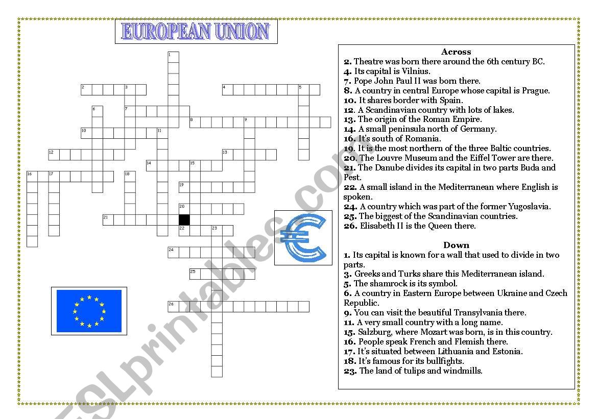 EUROPEAN UNION MEMBERS- CROSSWORD