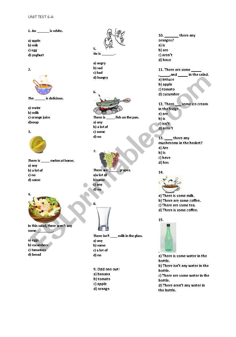 quantifiers  with food and drinks