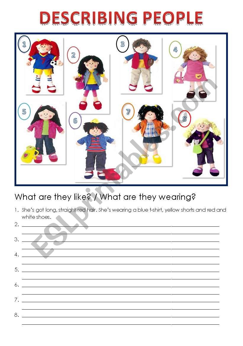 Describing people worksheet