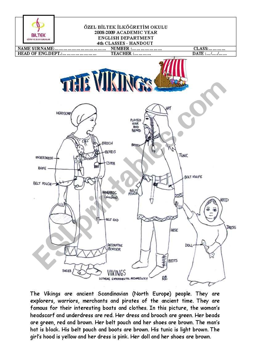 The Vikings worksheet