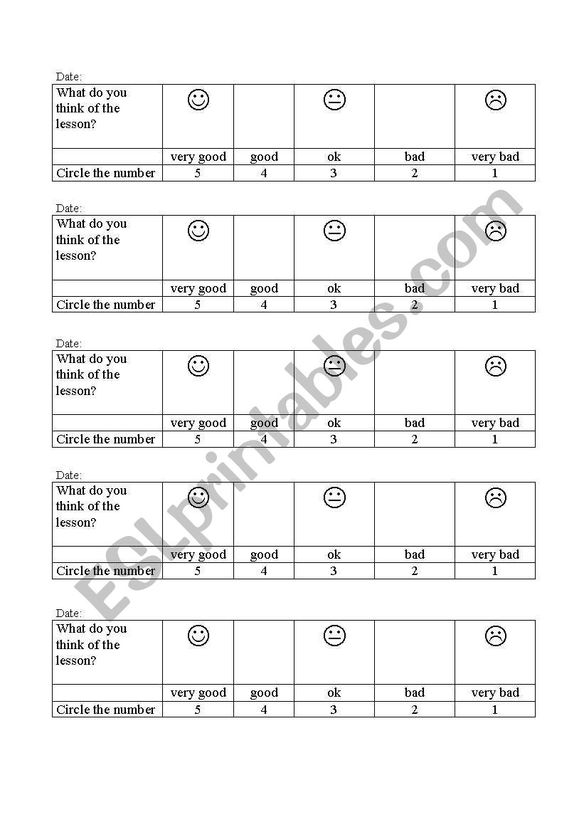 Funometer worksheet