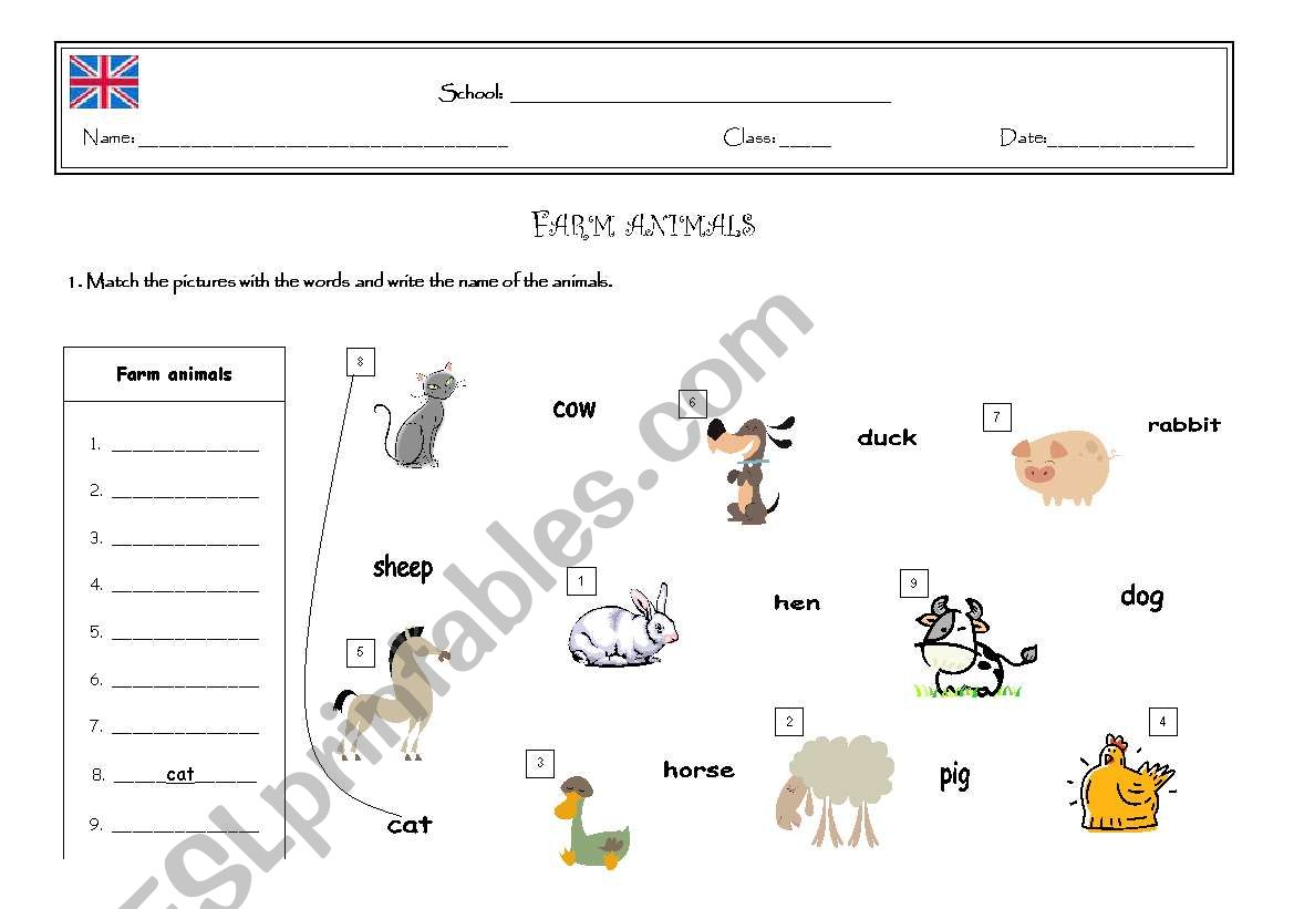 Farm Animals worksheet