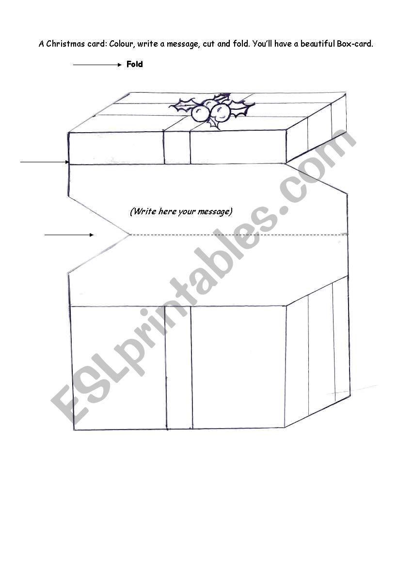 A Box Christmas card worksheet