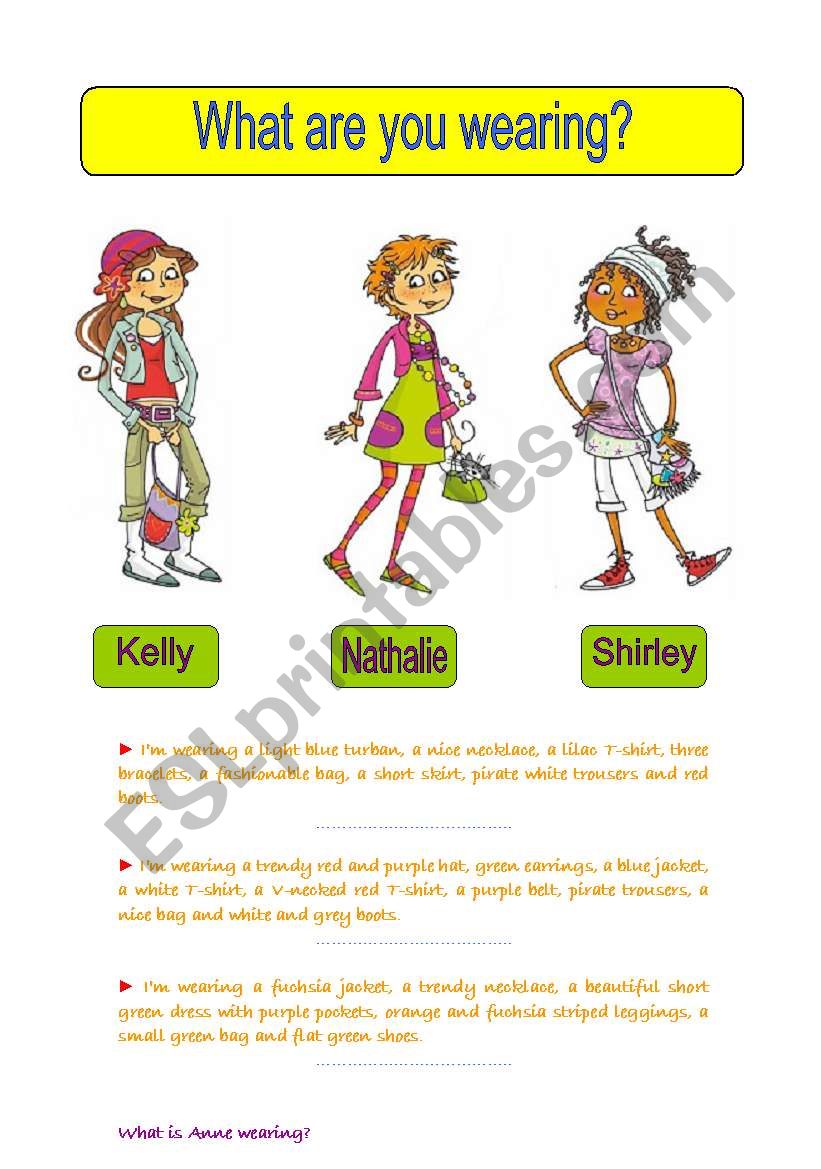 What are you wearing? worksheet