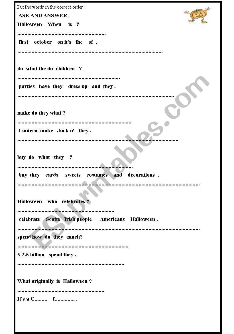 HALLOWEEN worksheet