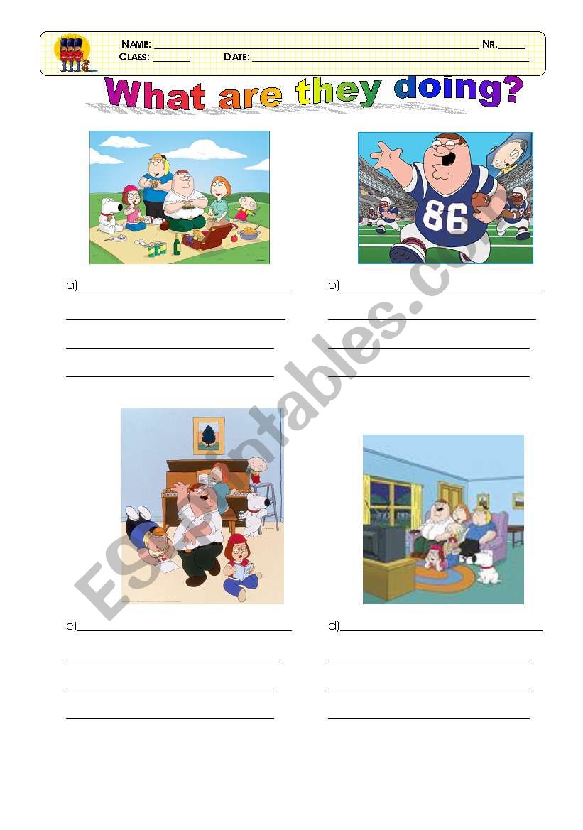 what are they doing? worksheet