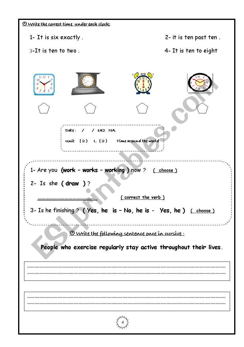 time worksheet