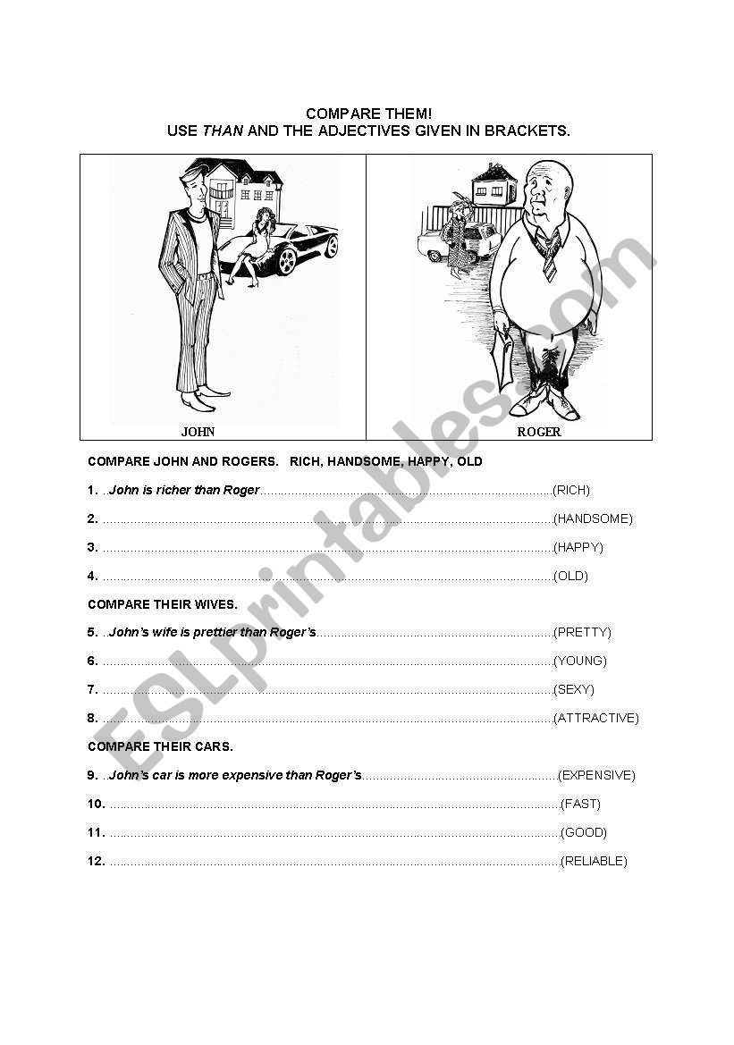COMPARE THEM! worksheet