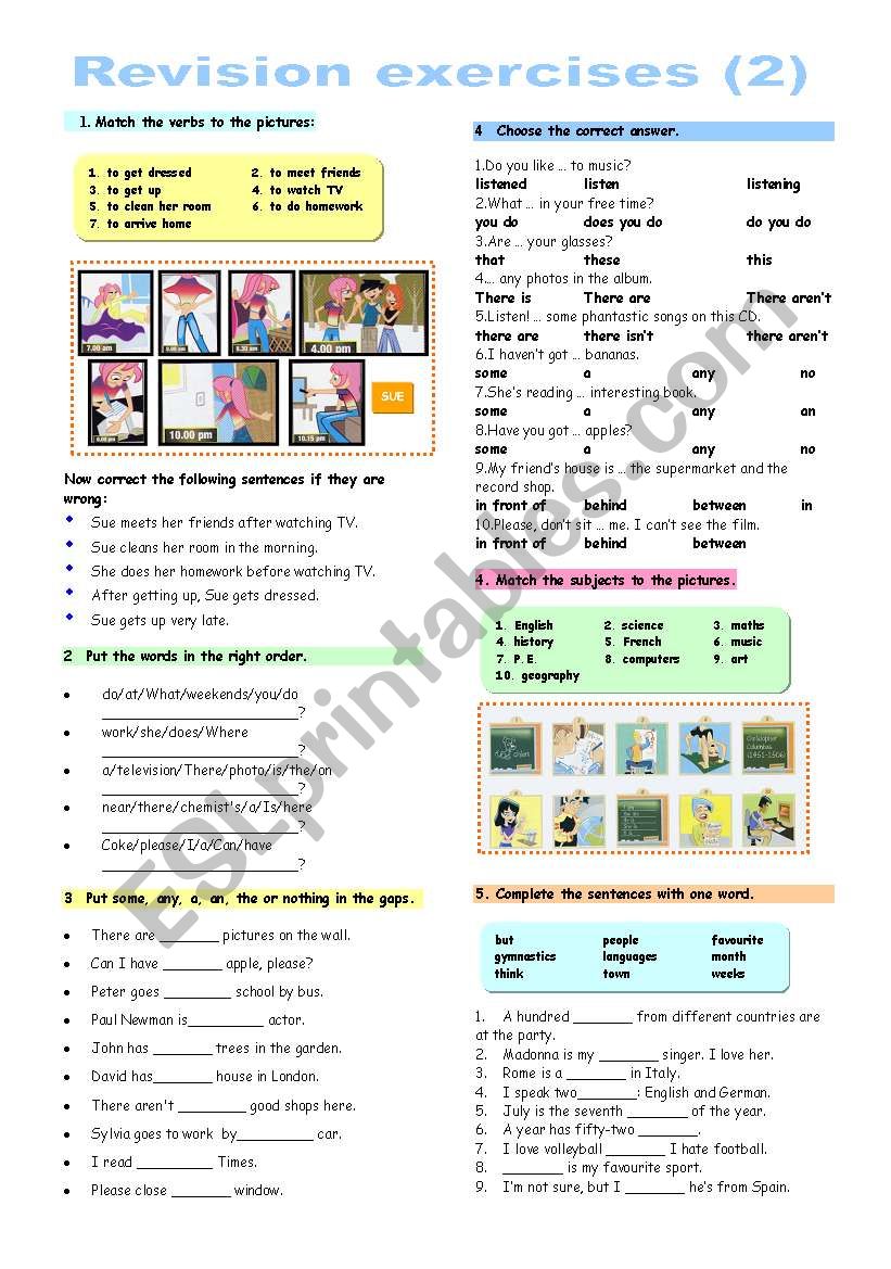 Revision exercises (2) worksheet