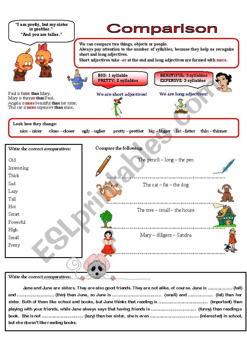 COMPARISON worksheet