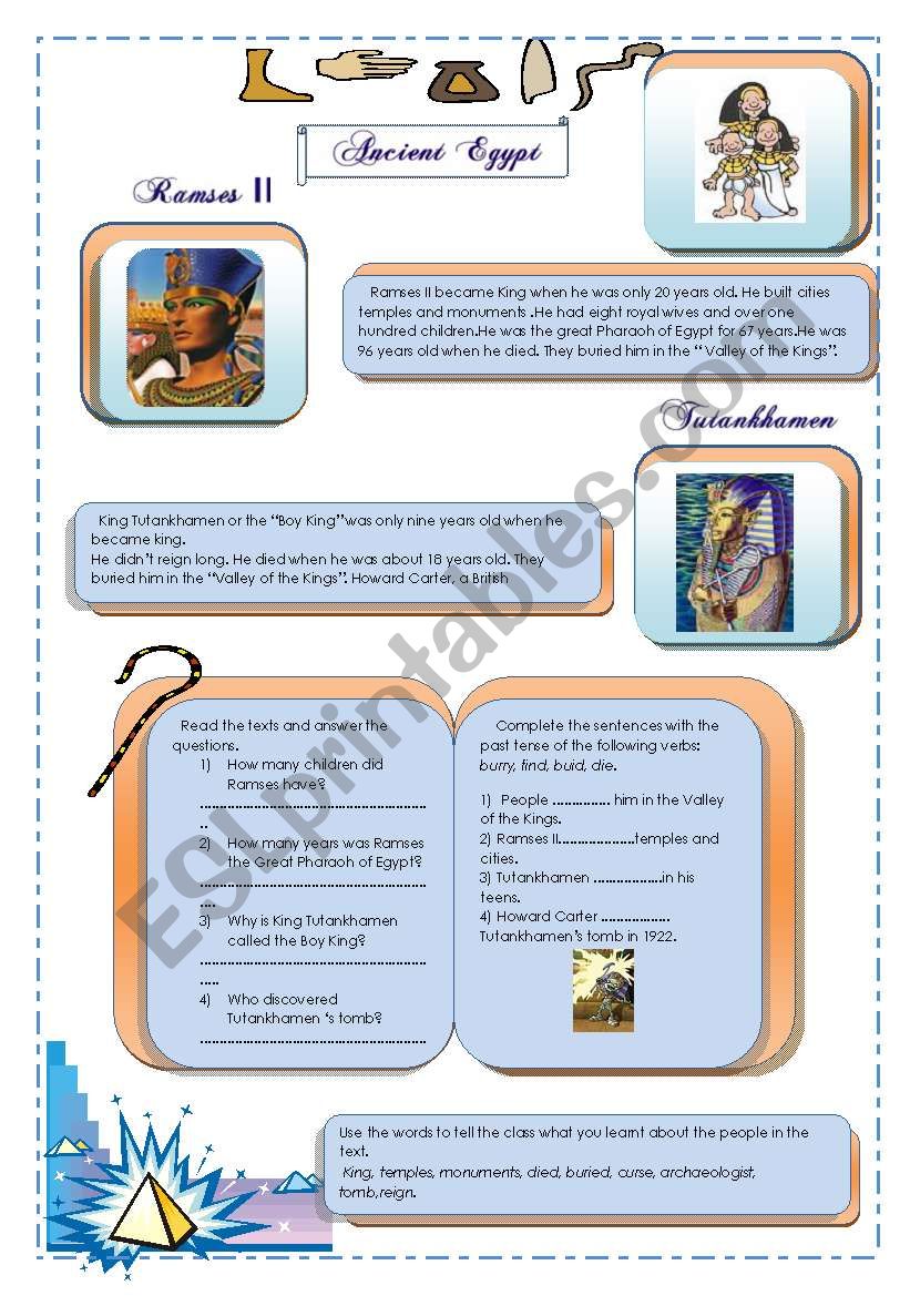 Ancient Egypt Interesting Facts Esl Worksheet By Dawn