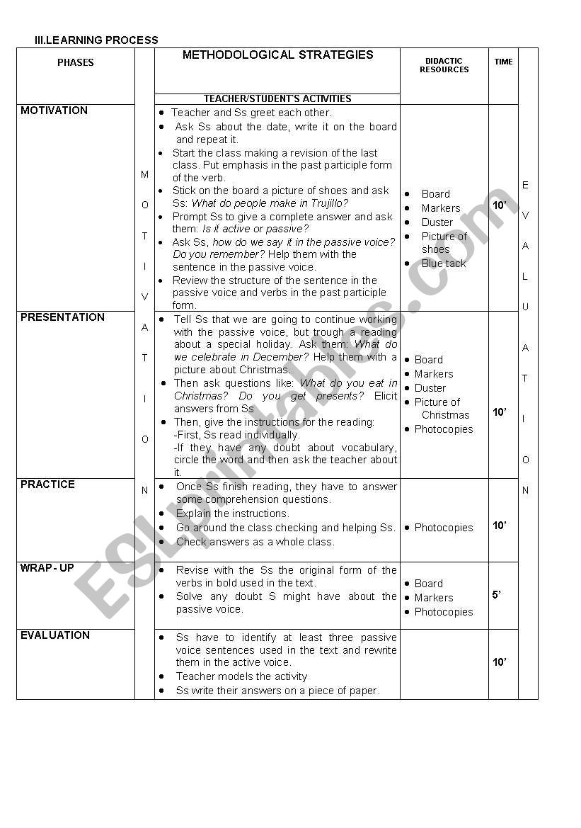 lesson plan worksheet