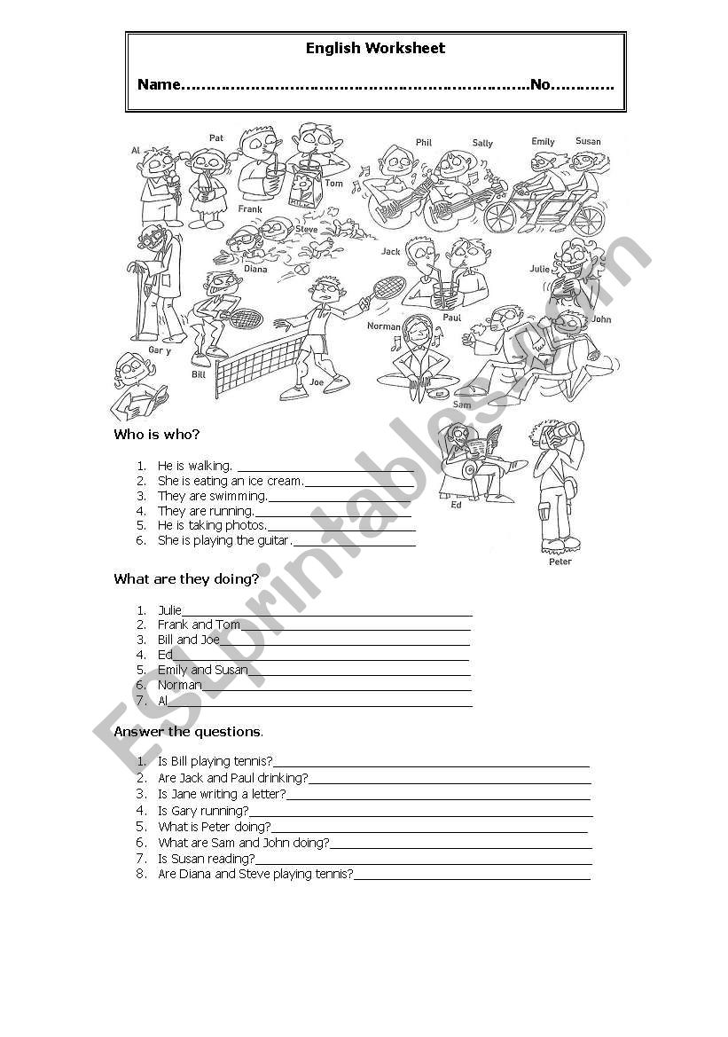 What are they doing? worksheet