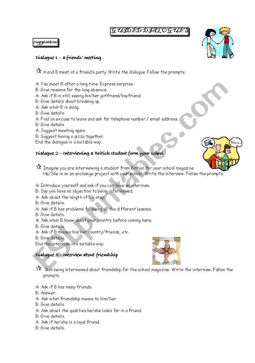 Guided dialogues  worksheet
