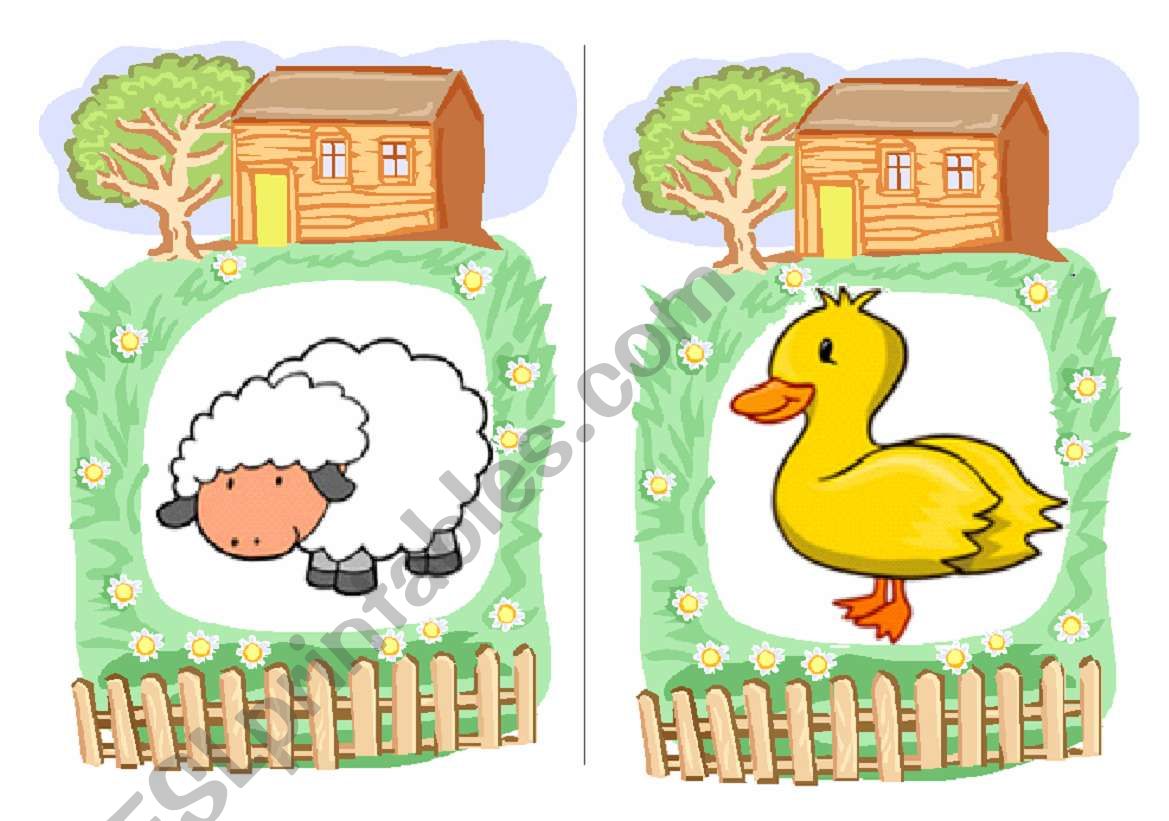 Farm Animals flashcards 1 worksheet