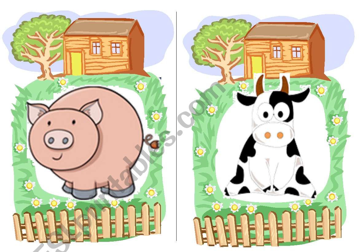 Farm Animals flashcards 2 worksheet