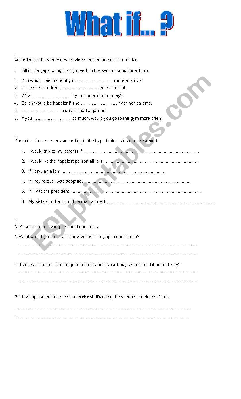 Second Conditional  worksheet