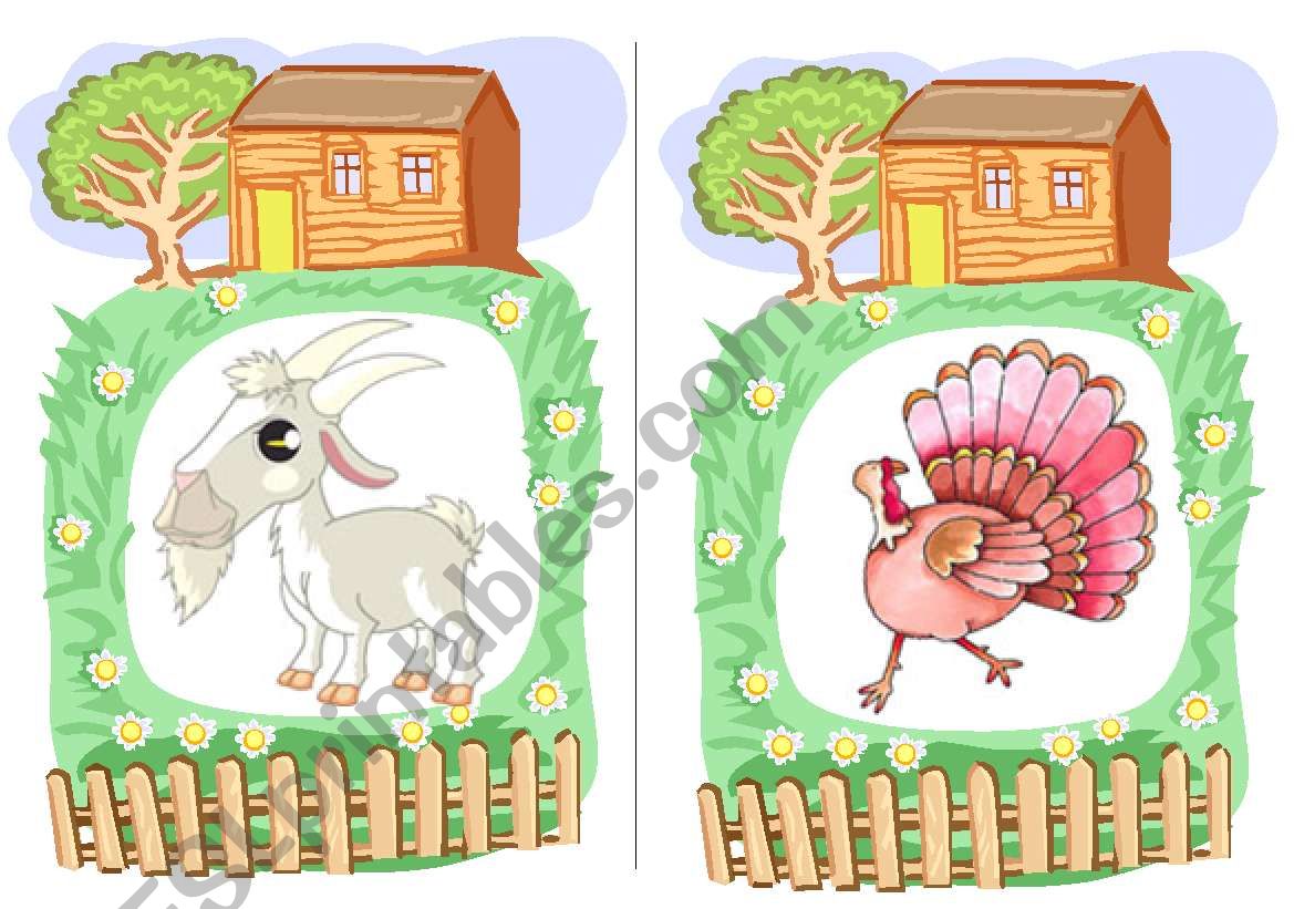 Farm Animals flashcards 4 worksheet