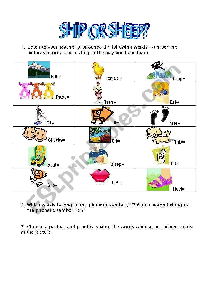 Ship or Sheep? worksheet