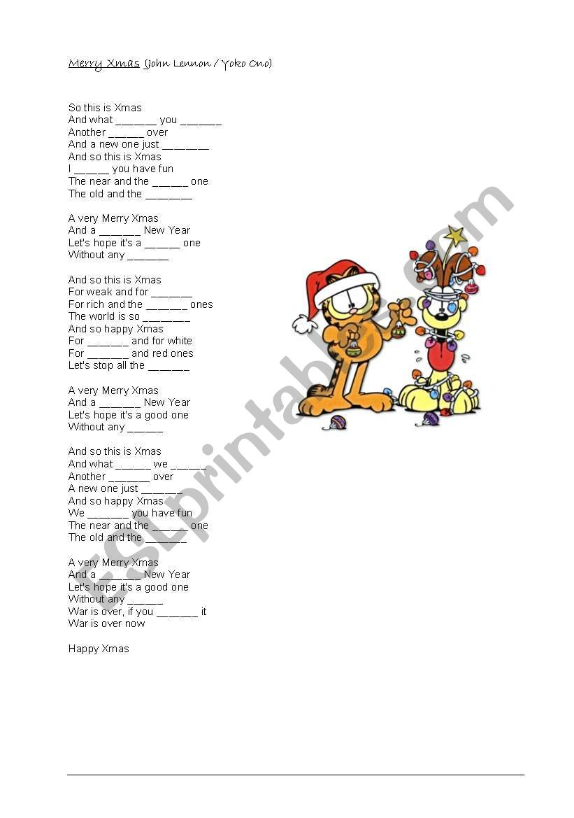 Merry Xmas worksheet