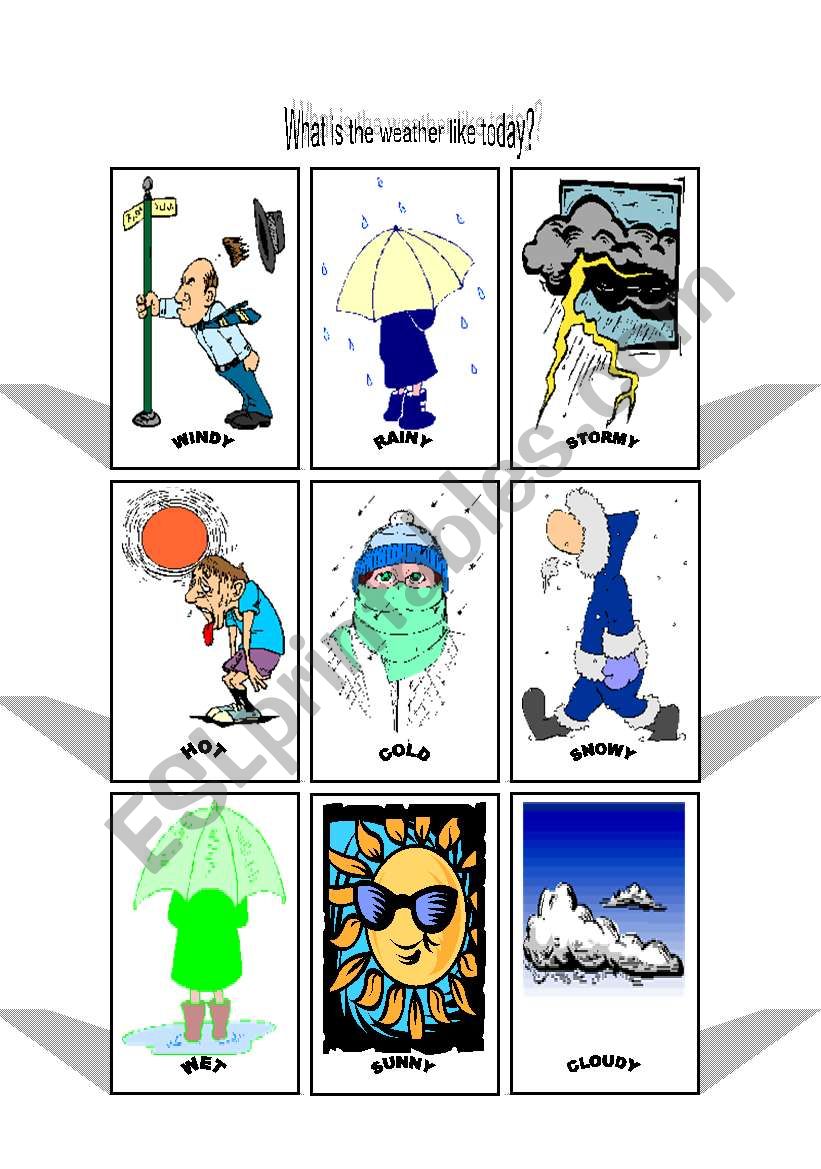 What s The Weather Like Today ESL Worksheet By Miameto