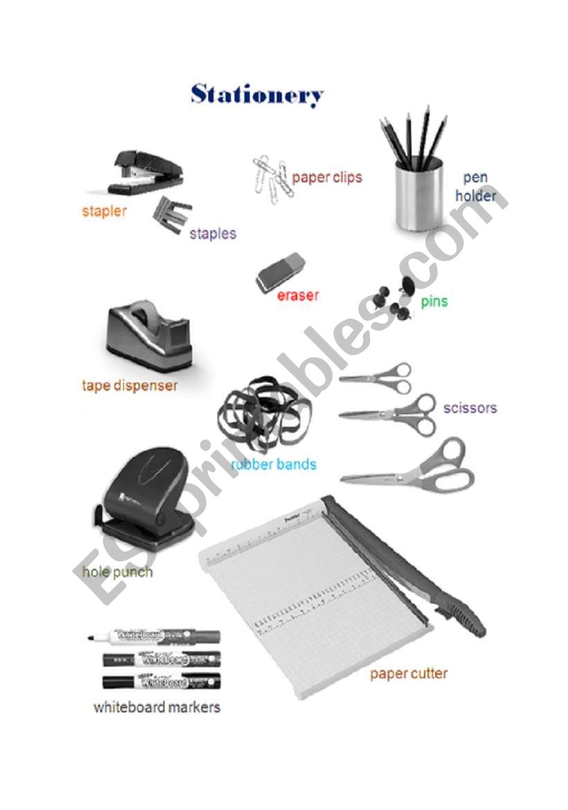 Stationery I worksheet