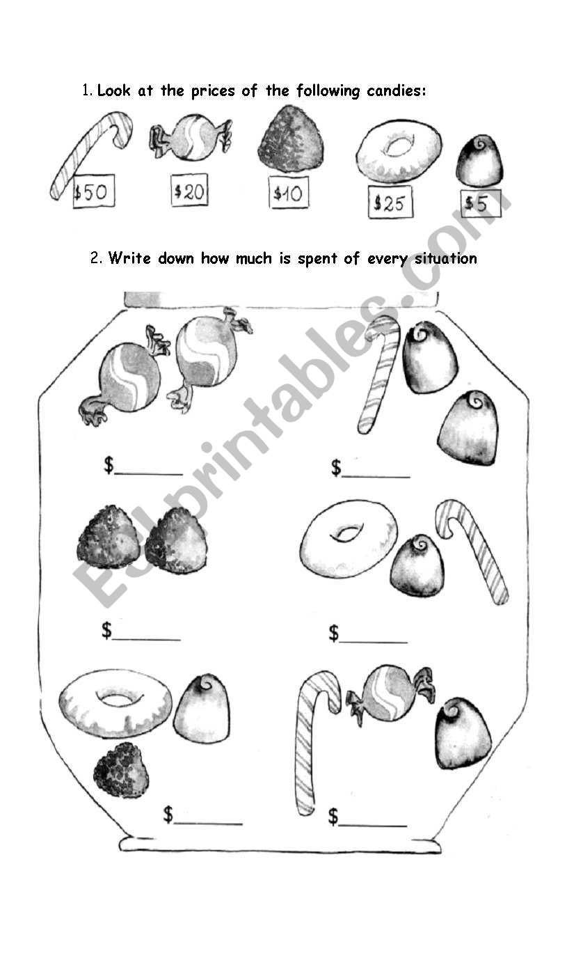 working with money worksheet