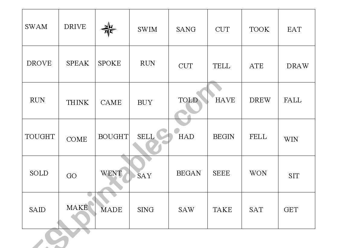 VERBS DOMINO worksheet