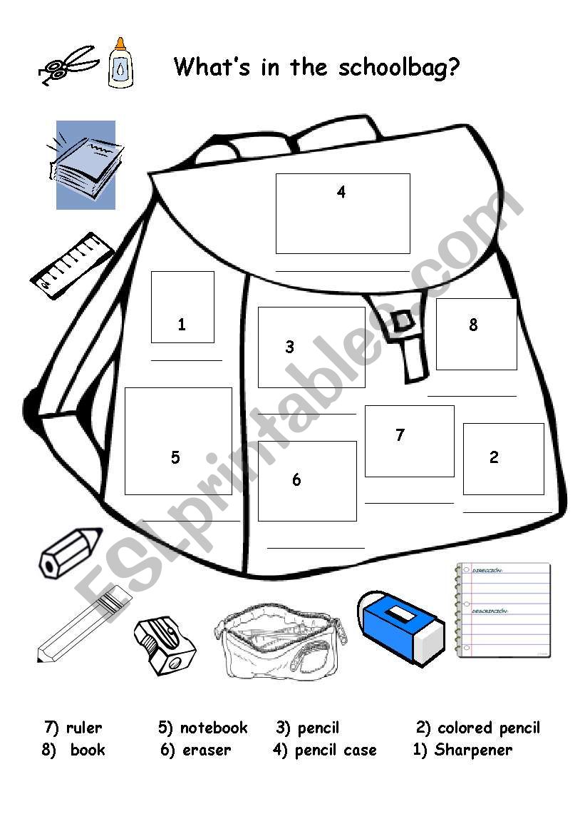 classroom Items worksheet