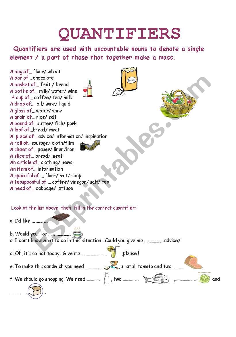 quantifiers worksheet