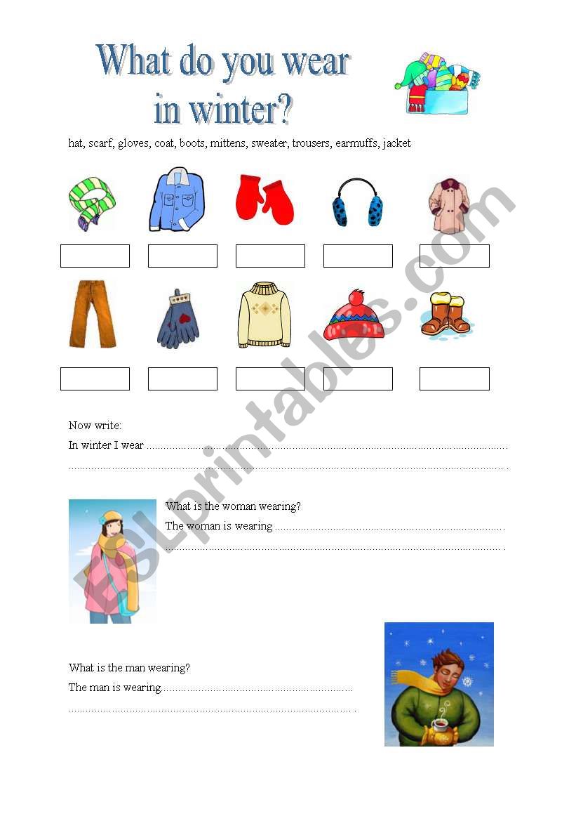 What do you wear in winter? worksheet
