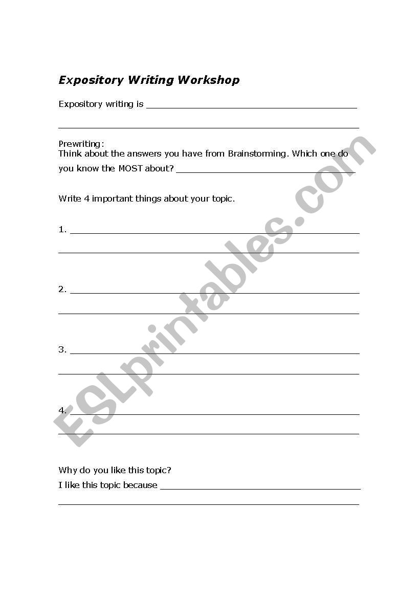 Expository Writing- Pre-writing