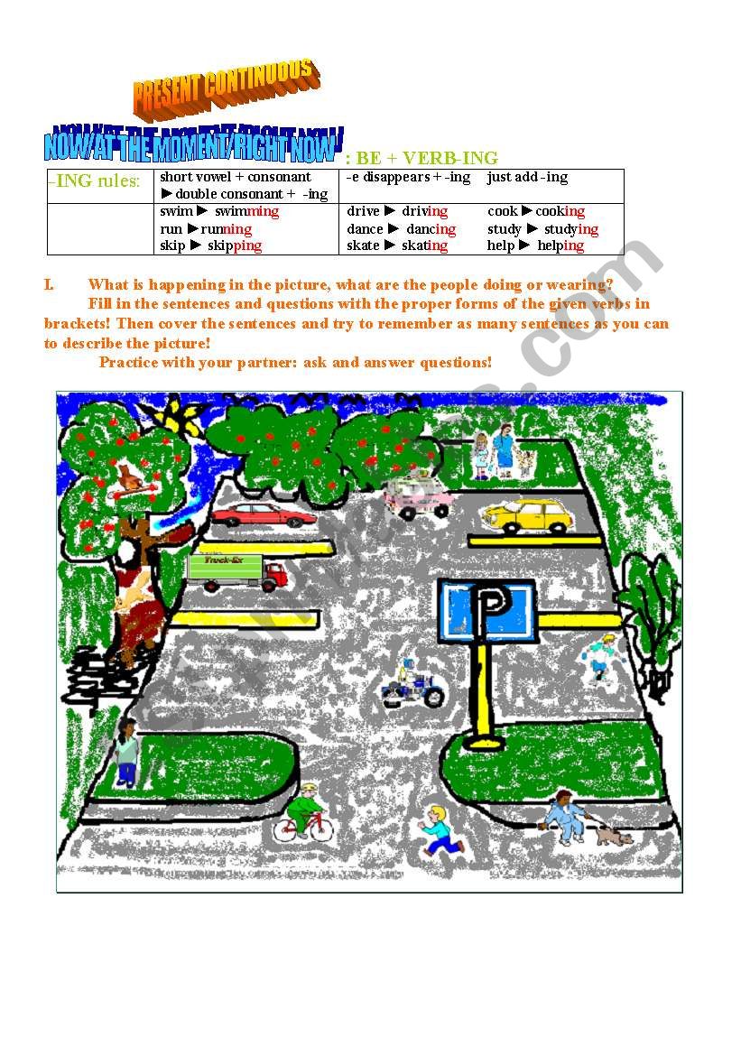 Present Continuous worksheet