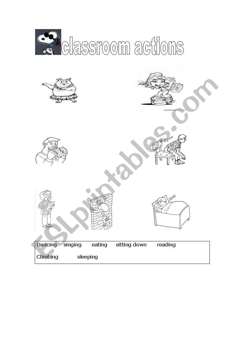 classroom actions worksheet